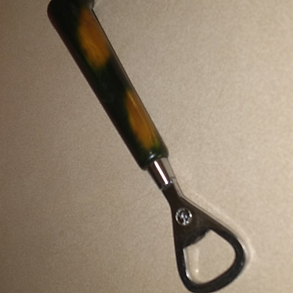 Cool Butterscotch&Green Bakelite Handled Bottle Opener(Vintage)